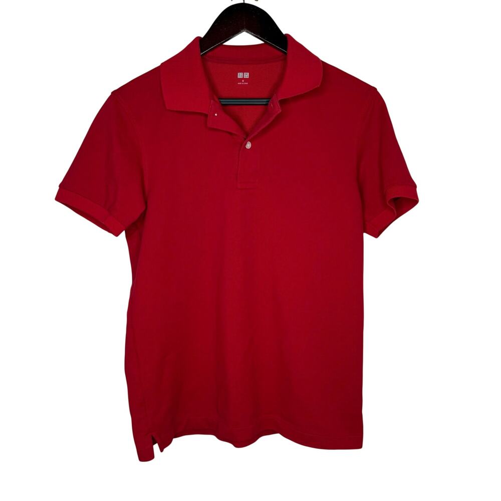 Uniqlo Red Polo Shirt Mens Medium Short‎ Sleeve Casual Minimalist Classic